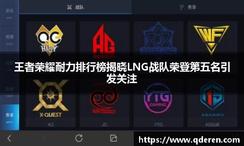王者荣耀耐力排行榜揭晓LNG战队荣登第五名引发关注